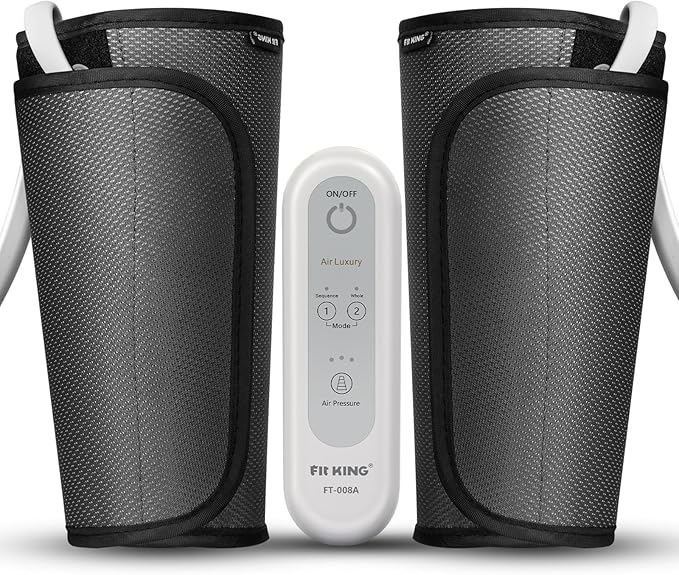FIT KING Calf Massager for Circulation and Muscle Recovery, Air Compression Device for Calves, Relives Muscle Soreness and Swelling Pain, Helpful for Edema and RLS
