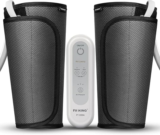 FIT KING Calf Massager for Circulation and Muscle Recovery, Air Compression Device for Calves, Relives Muscle Soreness and Swelling Pain, Helpful for Edema and RLS