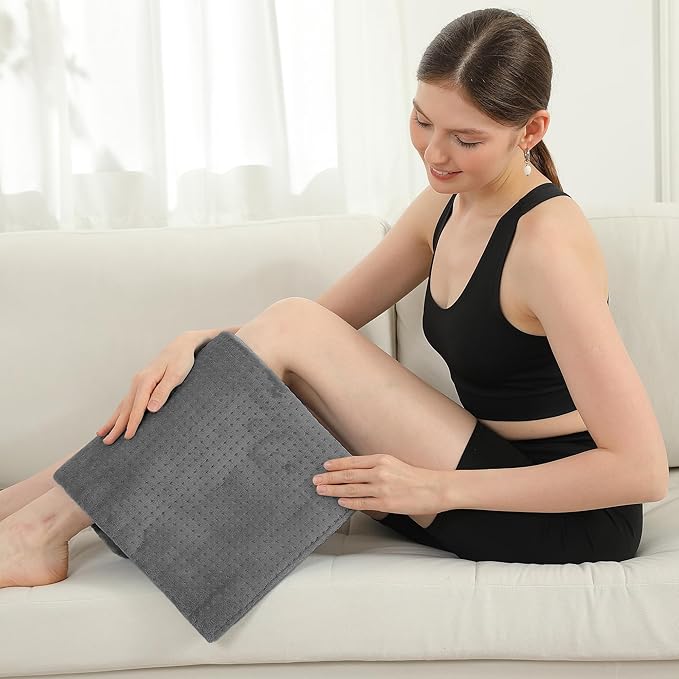 ESTINGO Electric Heating Pad HSA Eligible, Heated Pad for Back Neck Shoulder Pain Relif, Heating Pad for Period Cramps with 2H Auto Shut Off and 4 Heating Levels, 12"x24" Dark Grey