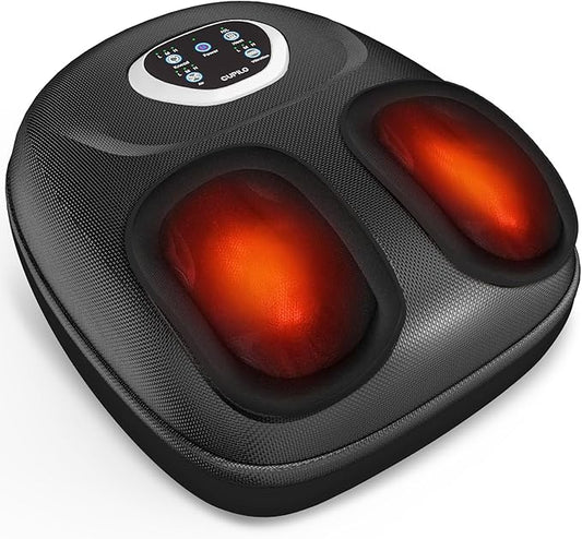 CuPiLo FSA Eligible Foot Massager for Neuropathy, HSA Store Feet Massager with Heat, Vibration & Compression, Deep Kneading for Tired Feet, Birthday Gifts for Women Men（Black）