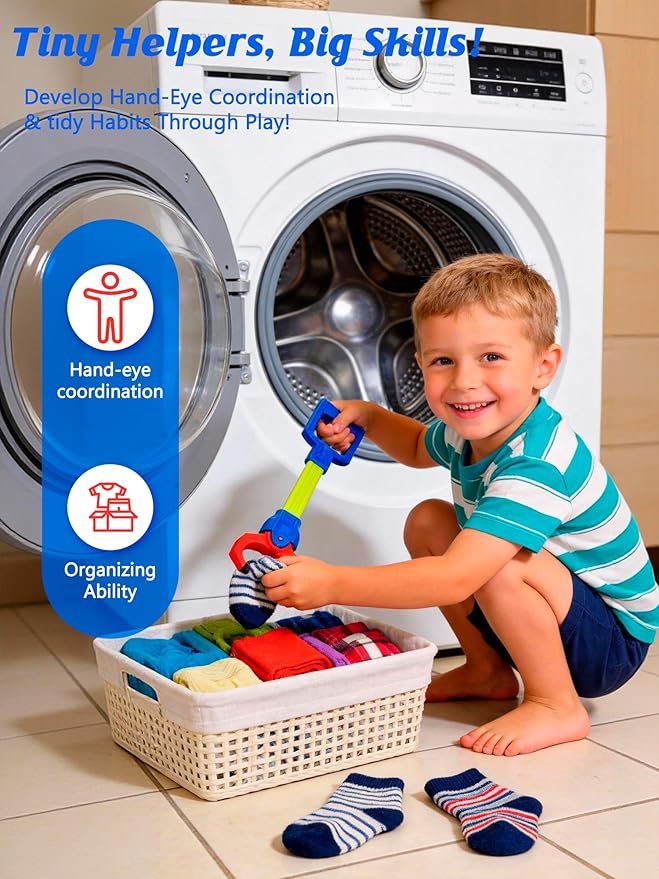 Claw Grabber Toy for Kids, Blue Robot Arm Hand Claw Pickup Tool, 15.7 Inch Flexible Grabber Claw, Interactive Mechanical Hand Toy