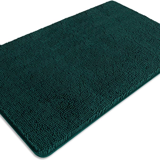 Bathroom Rugs 30 x 50 Inch – Extra Large Bath Mat | Absorbent and Washable Thick Chenille Bath Rugs Non-Slip Runner Rug for Bathroom, Shower, Tub(Dark Teal)