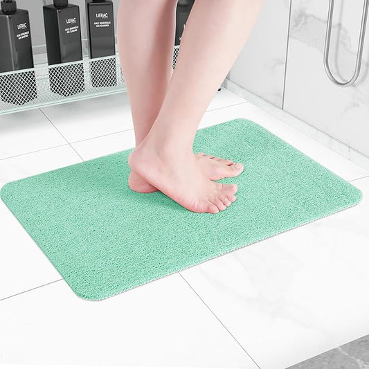 Hargiis Non-Slip Bathtub Mat, Anti Slip Shower Mat, Fast Drying Bathtub Mats, Foot Scrubber Mat, Anti Slip Mat for Tub, Floor, Bathroom, Kitchen, Home, Hotel (Light Green 24"×16")