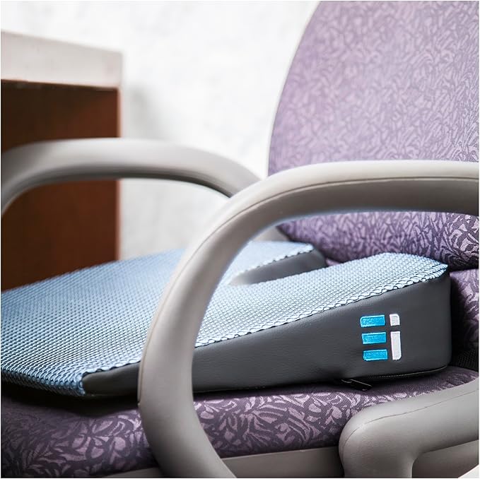 Memory Foam Car Seat Cushion for Driving - Ergonomic Wedge Cushion for Back Pain, Sciatica Relief - Non-Slip Truck Seat Pad for Long Sitting - Office Chair Support 17.5 x 15 x 3.5 (Pack of 2)