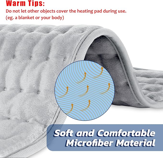 24"x20" Electric Heating pad for Back Neck Shoulder Knee Arms Legs- Electric Heat Pads with 6 Heat Settings & Auto Shut Off &Dry/Moist Heat Heating Pad for Birthday Mother Father Girl Men Women