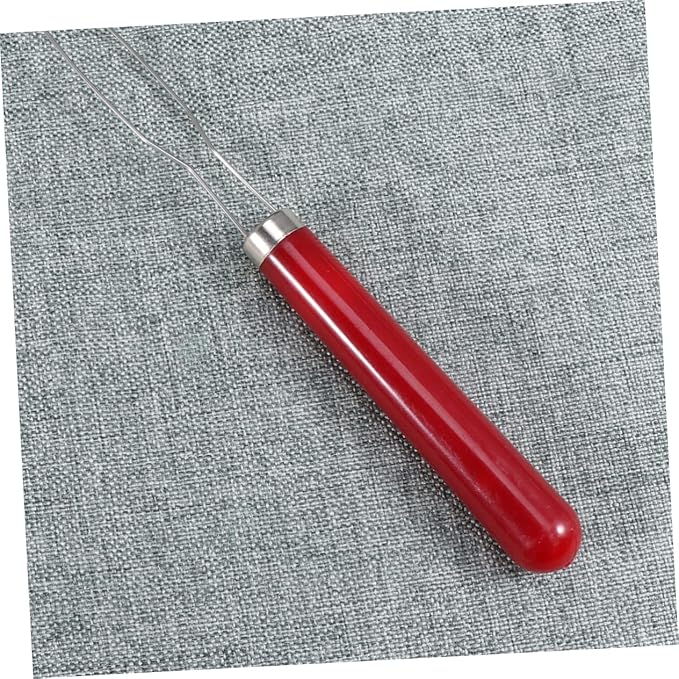 6pcs Button Assist Device Comfortable Plastic Handle Stainless Steel Helper Grip Tool for Easy Buttoning Red Yellow Patterns
