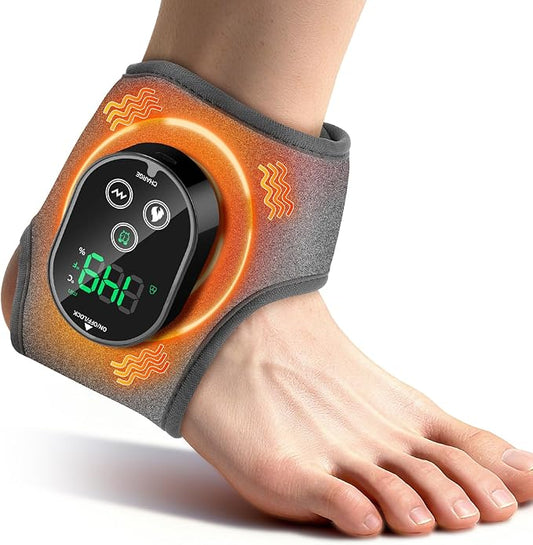 Cordless Neuropathy Foot Massager, Rechargeable Ankle Heating Pad for Pain Relief, Foot and Ankle Massage for Circulation, Suitable for Reduce Fatigue and Plantar Fasciitis, Travel & Home Use