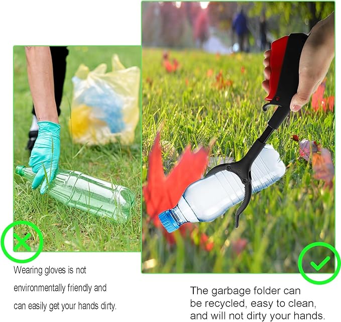 Grabber Tool, 2 Pack Grabber Reacher Tool 11.8 Inch Trash Litter Picker Grabber Stick for Elderly Kids Senior Reacher Claw Rubbish Tong Arm Extension Grabber(Black)