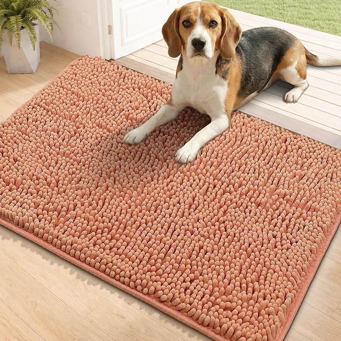 Bcoimo Super Absorbent Dog Door Mat, 36"*24" Anti Slip Mat for Muddy Paws, Pet Rugs for Dirty Paws Washable that Absorbs Moisture and Dirt, for Dog Cage and Pet Resting Carpet