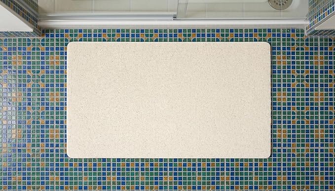 HUJI Loofah Shower Mat Non-Slip Bath Mat for Tiled Bathroom - Great for The Elderly and Children (No Suction Cups, 1)