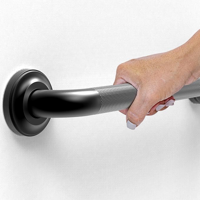 1-1/4" Knurled Grab Bar, ADA Compliant Bath Safety Shower Handrail, Bathroom Mobility Aid Handle for Seniors and Disabled, Heavy Duty 500lbs Support