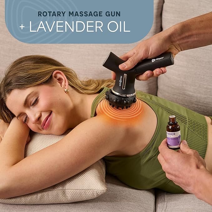 LifePro Lymphatic Drainage Massager – Handheld Cellulite Massager for Legs, Thighs, Neck & More – Spinergy Body Sculpting Massage Gun with Vibration for Muscle Recovery & Relaxation – Quiet & Portable