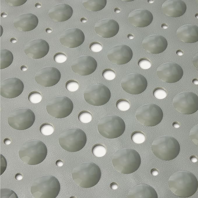Amazon Basics Non-Slip Bath Mat with Suction Cups for Tub and Shower, Easy to Clean, 40" x 16", Grey