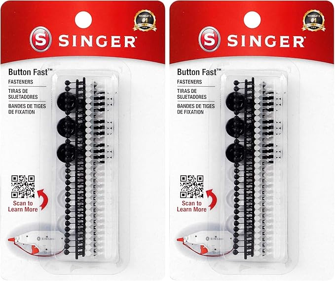 Singer Replacement Buttons & Fastener Notion, 1 Count (Pack of 2), White