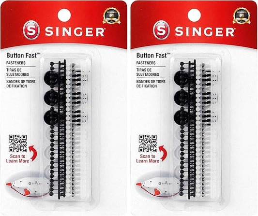 Singer Replacement Buttons & Fastener Notion, 1 Count (Pack of 2), White