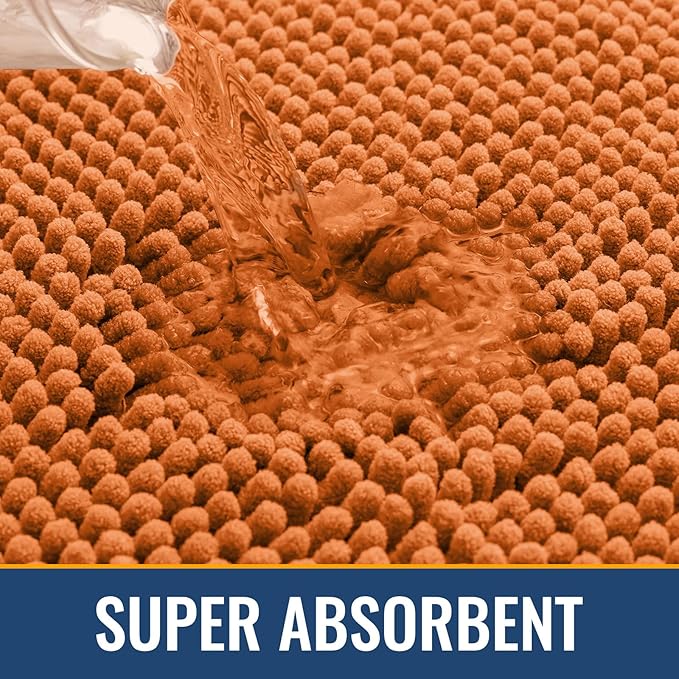 Arotive Bathroom Rugs 30x20, Extra Soft Absorbent Shaggy Chenille Bath Rugs, Machine Washable Rubber Backing Non-Slip Bath Mats for Bathroom Floor Tub and Shower, Home Decor Accessories, Terracotta