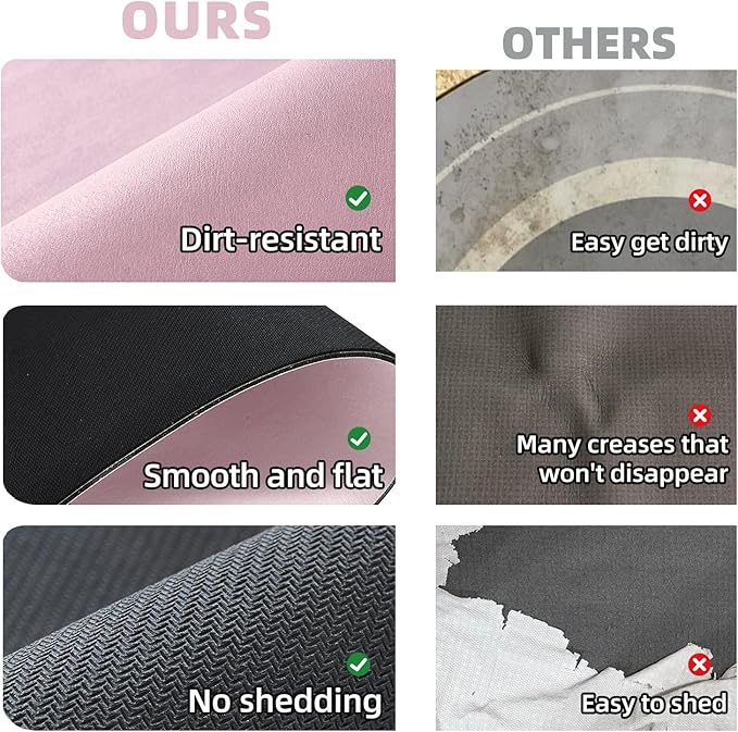 TYUU Bath Mat, Bathroom Rugs Non Slip Washable Thin Absorbent Quick Dry Bath Mat Fits Under Door Bathroom Floor Mat Perfect for Bath, Shower, or Sink 20"x48" Pink