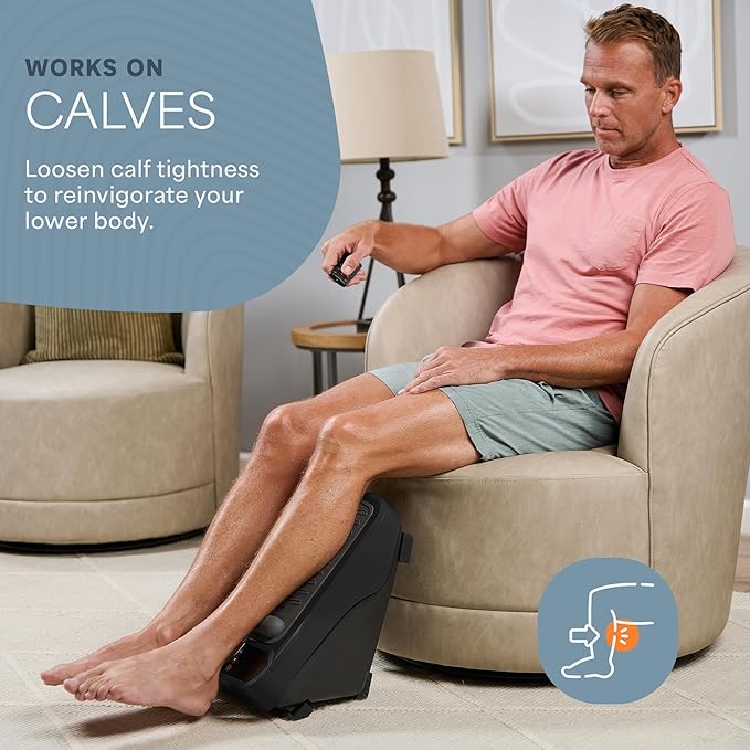 LifePro VibraFlow Foot Massager for Neuropathy - Relaxing Calf and Foot Therapy with Heat Option for Maximum Soothing Relief - Massager for Blood Circulation and Revitalization
