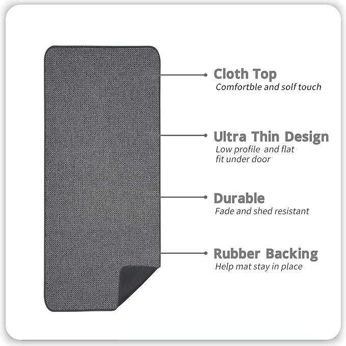 Bosap Bath Mat,Ultra Thin Bathroom Runner Rugs,Large Bath Mats for Bathroom,Quick Dry,Non-Slip,Machine Washable,Low Pile,Bath Rug,Shower Outside,Sink,Home Decor Accessories.Dark Grey,3'x5'(36x60inch)