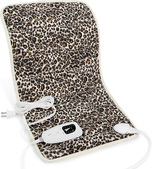 Deepsoon Heating Pad,Electric Heating Pads for Back,Neck,Moist Heating Pad for Abdomen Shoulder Knee Legs,Dry/Moist Heat&Auto Shut Off,Mother's Day Birthday for Men and Women,Leopard Print,24x12 Inch