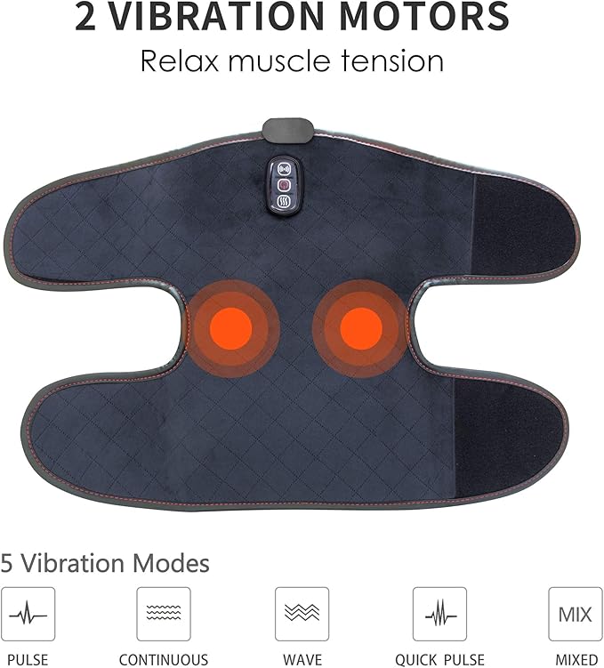 COMFIER Plug-in Heated Knee Massager for Knee Pain Relief with Vibration & Heat,Knee Heating Pad Pair, Knee Warmers for Men Women Seniors,Leg Massager, FSA Eligible HSA,Mothers Day Gifts for Mom Dad