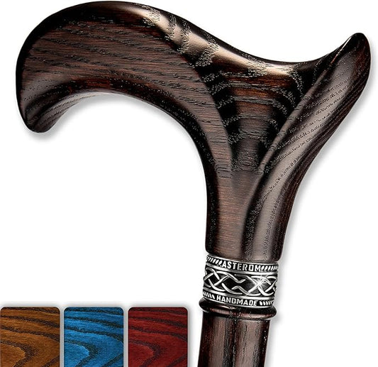 Asterom Handcrafted Walking Cane - Ergonomic, Wooden - Canes for Men - Walking Sticks for Seniors, Unique, Wood