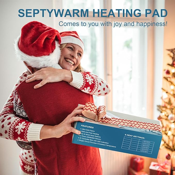 Heating Pad for Back, Electric Heating Pads for Cramps/Abdomen/Waist/Shoulder with 6 Heat Settings and Auto-Off, Moist/Dry Heat pad, Mothers Day Gifts for Mom Women Wife Grandma, 12" x 24"