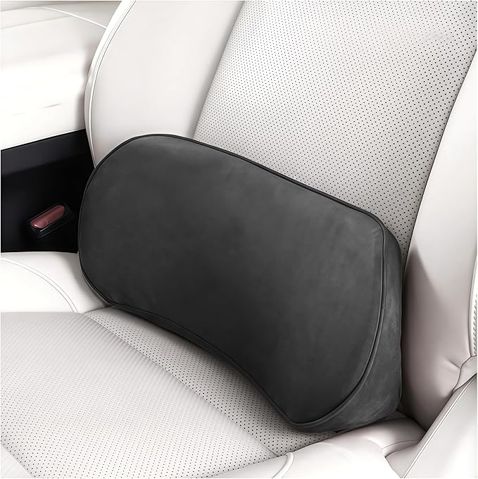 Zpana Car Lumbar Support Pillow, Memory Foam Vehicle Seat Lower Back Support Cushion for Back Pain Relief & Sciatica, Comfortable Auto Driver Seat Pad, Universal for Vehicles (Black)