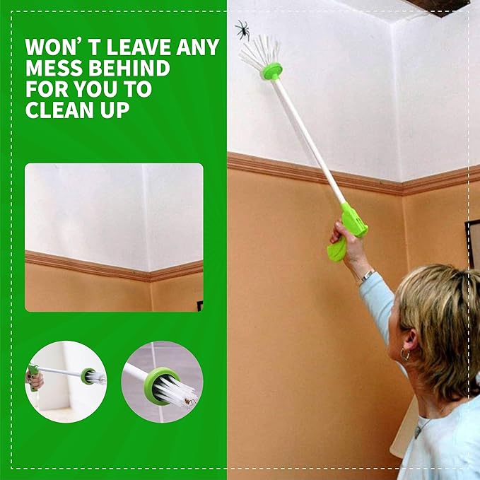Spider Catcher, Insect Catcher, Bug Grabber, Spider Grabber, Long Handled with Foldable Design, for Home Office Garden Camping Beach (2nd Generation, Green)