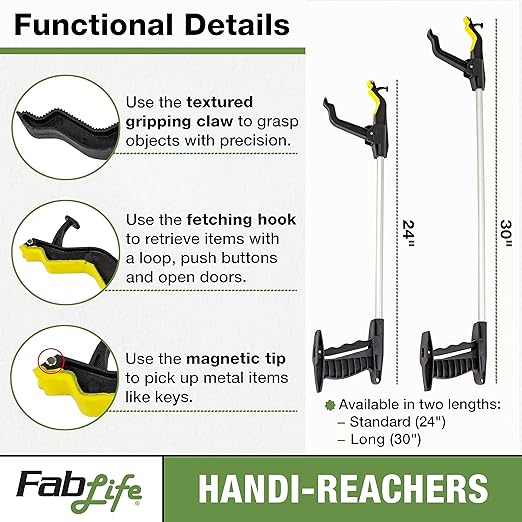 Handi-Reacher 50-1141 Long Reacher with Wired-Driven Jaws, 30" Length