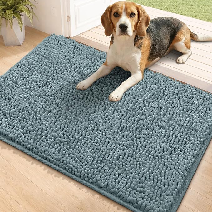 Bcoimo Super Absorbent Dog Door Mat, 36"*24" Anti Slip Mat for Muddy Paws, Pet Rugs for Dirty Paws Washable that Absorbs Moisture and Dirt, for Dog Cage and Pet Resting Carpet