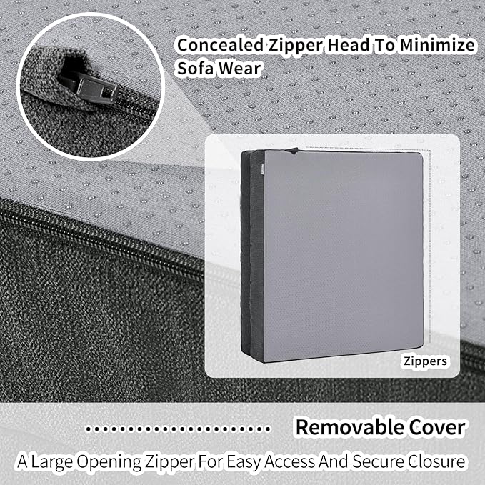 HAVARGO Recliner Cushions for Elderly with Lumbar Support, Patent Design 20x20x4 Inch Thick Chair Cushion Soft Tufted Dual Layer Booster Seat Cushions for Seniors Recliner Risers Gray 1 Set