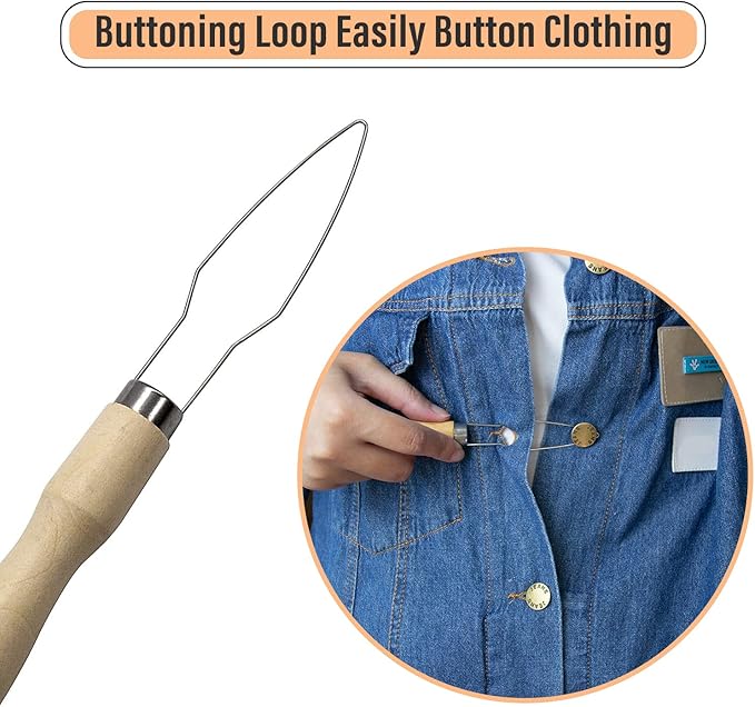 AUEAR, 5 Pcs Button Hook Zipper Pull Grip Helper Assist Tool for Arthritis