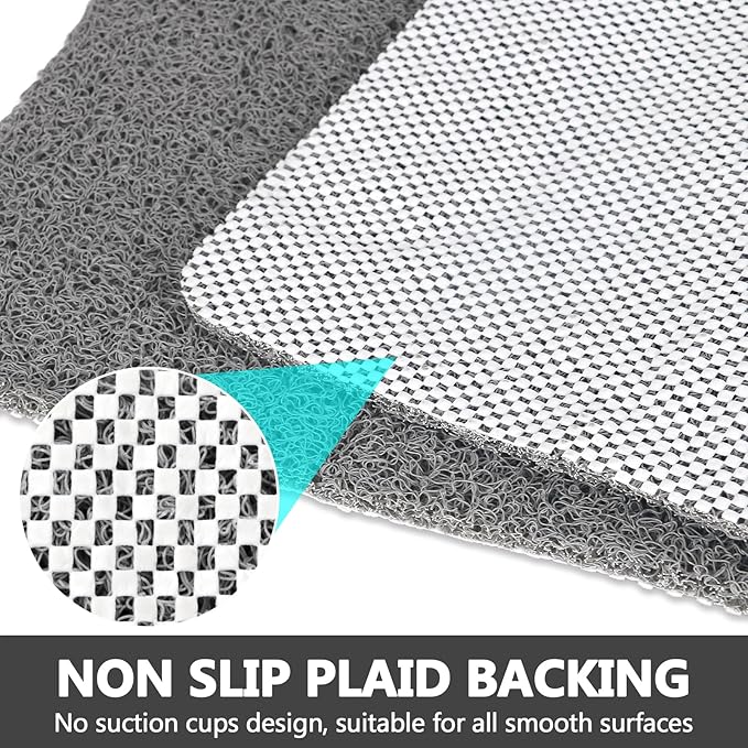 Shower Mat Non Slip: 32 x 24 Inch Extra Large Loofah Shower Mats for Inside Shower - Anti Slip Shower Stall Matt with Drain Hole in Middle