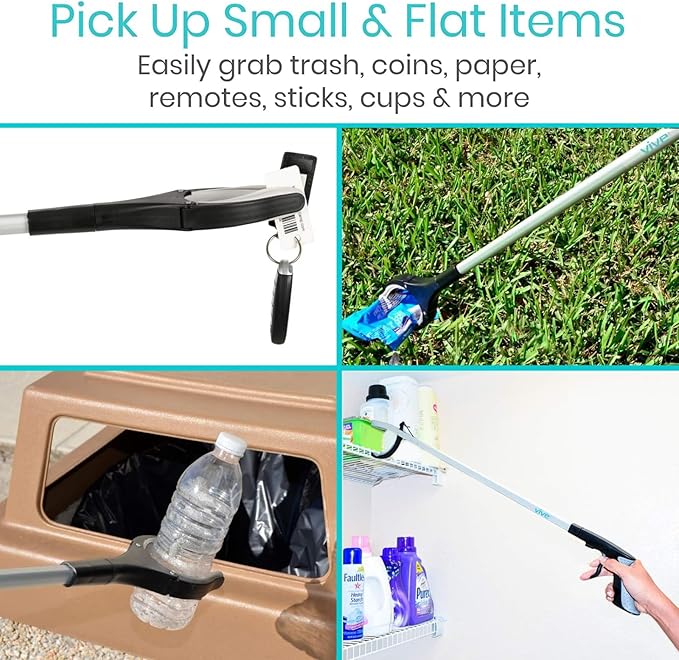 Vive Reacher Grabber 32" - Extra Long Mobility Aid - Rotating Hand, Heavy Duty Grip Arm - Reaching Assist Tool for Trash Pickup, Litter Picker, Garden Nabber, Disabled, Handicap Arm