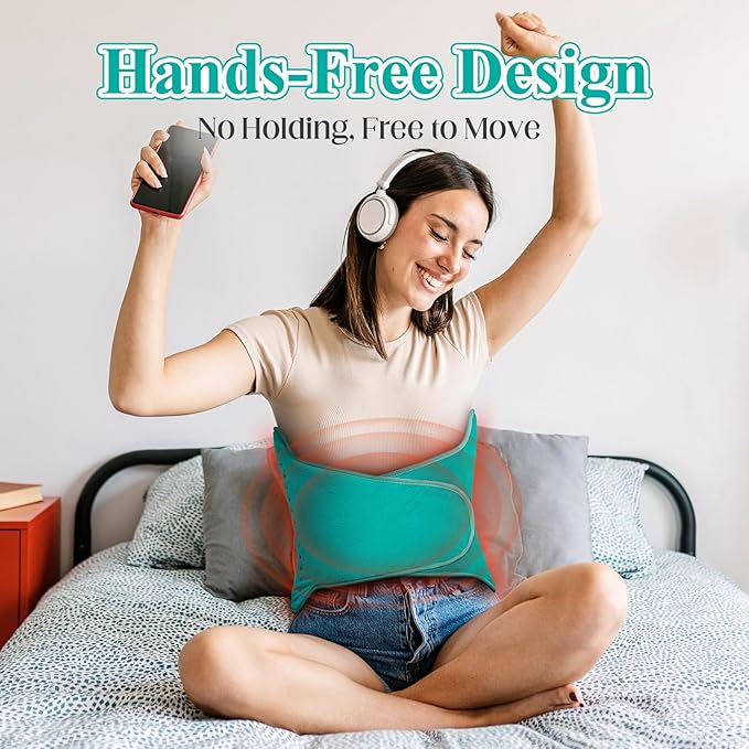 Heating Pad for Back, Heating Pad for Period Cramps/Waist/Shoulders with Belt, Gifts for Women Men Mom Dad, 6 Heat Settings, 4 Timers, Auto-Off, Machine Washable, Emerald
