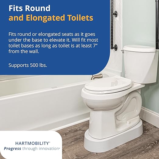 Toilet Riser - 3.5" High Toilet Riser Base for Handicap and Elderly, Extra Tall Toilet Seat Elevator, 500 lb Capacity, Easy Install Toilet Seat Riser, Compatible with Standard Toilets