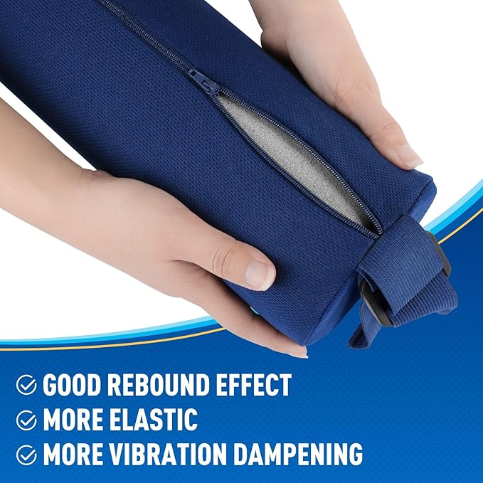 CushZone Lumbar Roll Support Pillow for Office Chair, Car, Gaming Chair, Memory Foam Back Cushion with Washable Cover for Relieving Back Pain & Improving Posture,Blue
