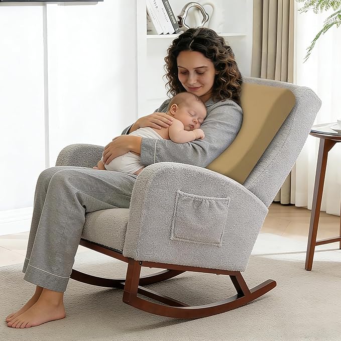 HAVARGO 2-in-1 Neck Pillow Lumbar Support Pillow for Recliner Couch & Nursery Glider Chairs- High-Resilient Foam Cushion Ergonomic Back Support for Comfort in Rocking, Feeding, Nursing Brown S