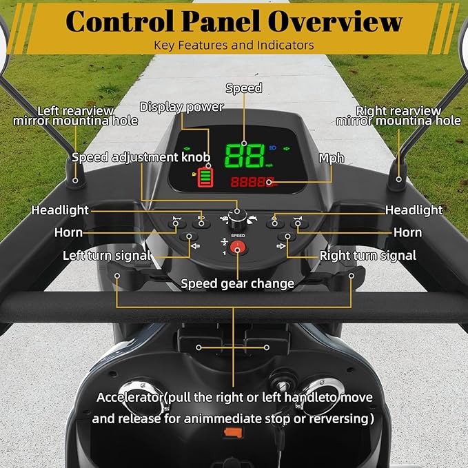 Ecomobi Outdoor Heavy Duty Mobility Scooter for Adults & Seniors - 1000W, 500 lbs Bariatric Capacity, 32 Miles Long Range, 13.78 in Off-Road Tires, 15 MPH Max Speed, Full Suspension, Bluetooth Speaker