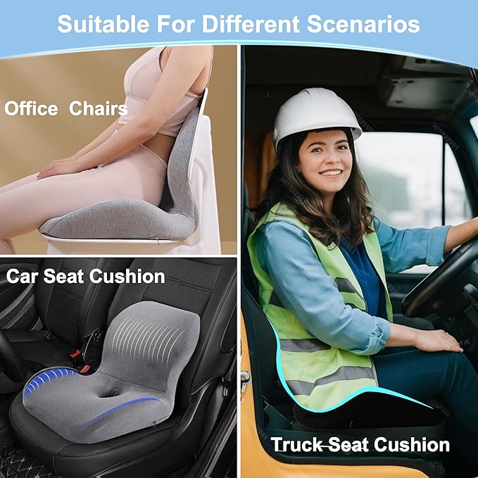 Back and Seat Cushion, Hemorrhoid Pillows for Sitting,Donut Pillow for Tailbone Pain,Cushion Lab Seat Cushion,Office Chair Cushions for Back and Butt Support