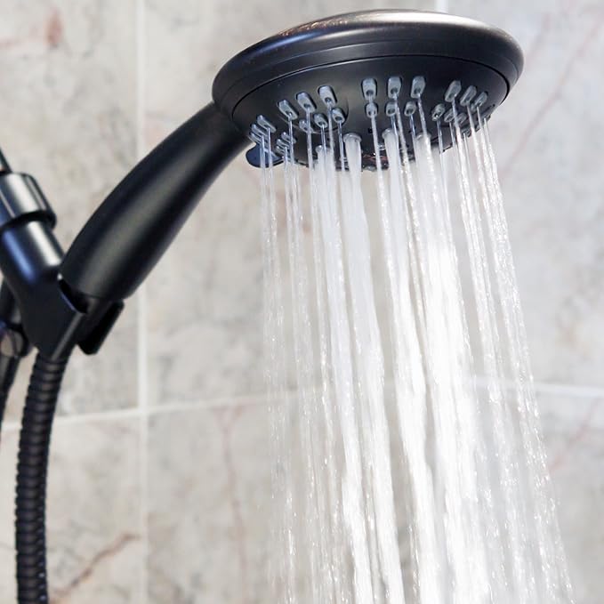 6 Function Luxury Handheld Shower Head - Adjustable High Pressure Rainfall Spray With Removable Hand Held Rain Showerhead For The Bathroom, 1.8 GPM - Oil-Rubbed Bronze & California Certified