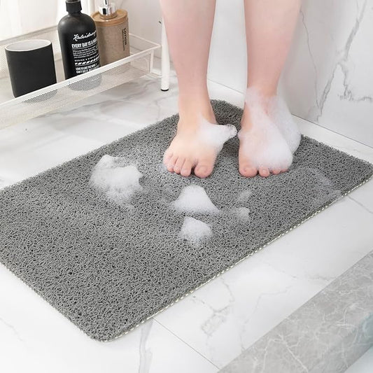 Hargiis Non-Slip Bathtub Mat, Anti Slip Shower Mat, Fast Drying Bathtub Mats, Foot Scrubber Mat, Anti Slip Mat for Tub, Floor, Bathroom, Kitchen, Home, Hotel (Grey 59"×17.3")