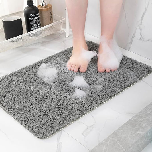 Hargiis Non-Slip Bathtub Mat, Anti Slip Shower Mat, Fast Drying Bathtub Mats, Foot Scrubber Mat, Anti Slip Mat for Tub, Floor, Bathroom, Kitchen, Home, Hotel (Grey 47"×16")
