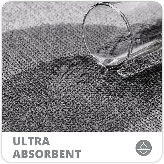 Bosap Bath Mat,Ultra Thin Bathroom Rugs,Rubber Bath Mats for Bathroom,No Slip Bath Rugs,Quick Dry,Machine Washable,Low Pile,Absorbent,Shower Outside,Sink,Home Decor Accessories.Grey,1'5"x2'3"(2 Pack)