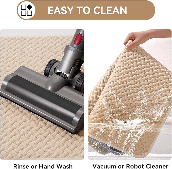 YDKGL Bathroom Runner Non Slip, Extra Soft Absorbent Quick Dry Bath Mats, Foam Weave Texture Thin Bath Rugs Washable with Rubber Backing, 24" x 70“