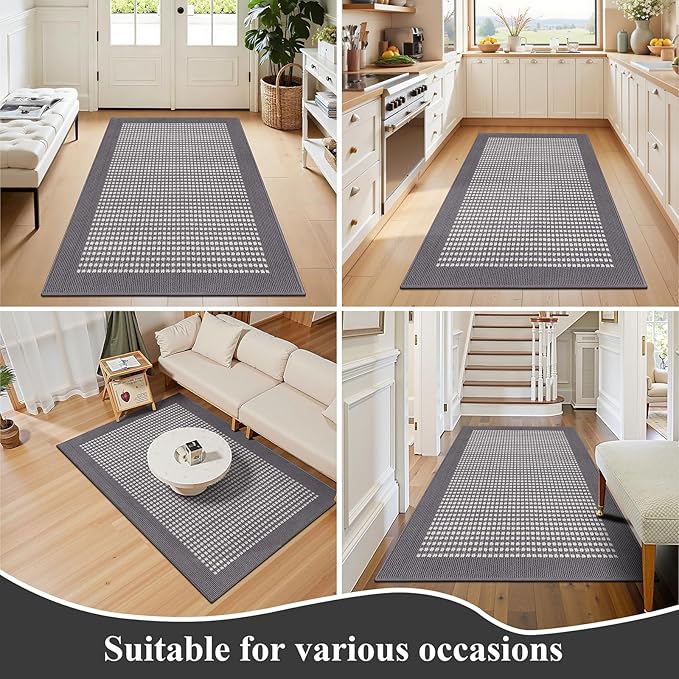 Ileading Indoor Door Mat 3x5ft Absorbent Dog Mats for Muddy Paws,Machine Washable Small Living Room Area Rug with Non-Slip Rubber Backing Low-Profile Inside Carpet for Hallway,Kitchen