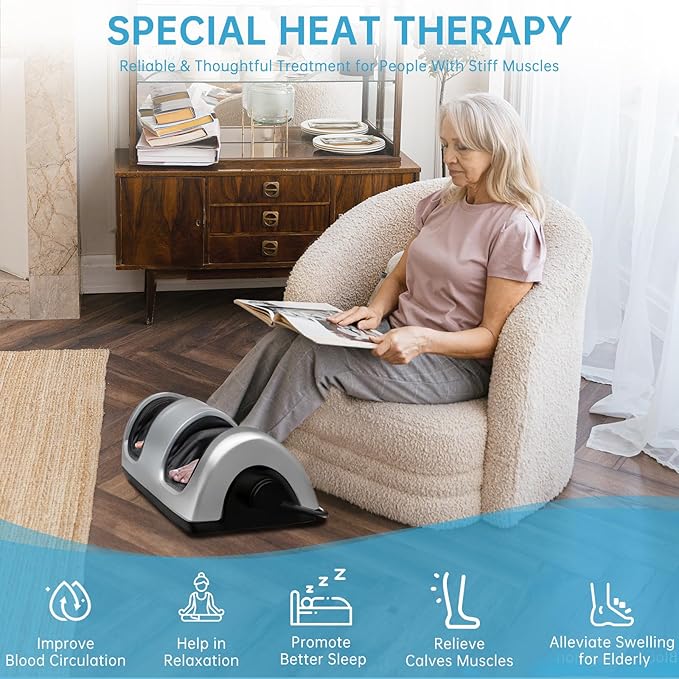 TISSCARE Shiatsu Foot Massager with Heat: FSA HSA Eligible Foot Massager for Neuropathy, Plantar Fasciitis and Pain Relief-Massage Feet/Leg/Calf/Ankle at Home/Office, Gifts for Women and Men
