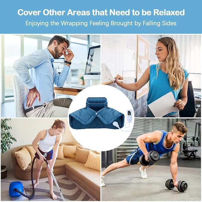 NIUONSIX Heating Pad for Neck Shoulders Back Pain Relief, Weighted Electric Heated Wrap for Home Office Relax, 6 Heat Settings 4 Auto-Off, Mothers Day Gifts for Mom Wife Birthday Gifts for Women Men