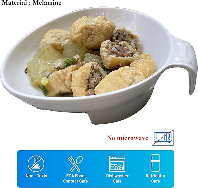 Adaptive Feeding Bowl for Elderly and Disabled Adults – Non Spill Scoop Bowl for One-Handed Eating, Arthritis, Parkinson’s and Stroke Recovery Eating Aid by Senior ICare